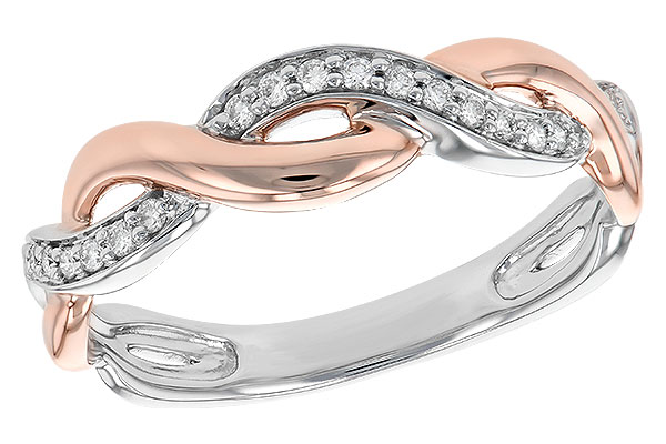 K185-94104: LDS DIA WED RG .10 TW (ROSE & WG)