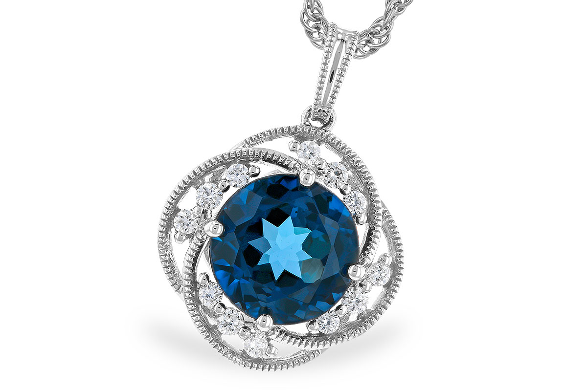 K274-12341: NECK 2.90 LONDON BLUE TOPAZ 3.05 TGW (9MM LBT)