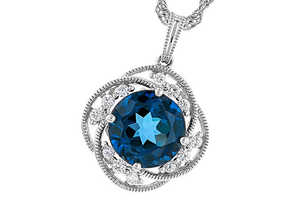 K274-12341: NECK 2.90 LONDON BLUE TOPAZ 3.05 TGW (9MM LBT)