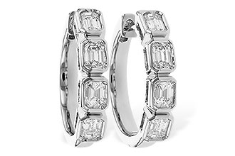 K274-15004: EARRINGS 1.10 TW EMERALD CUTS