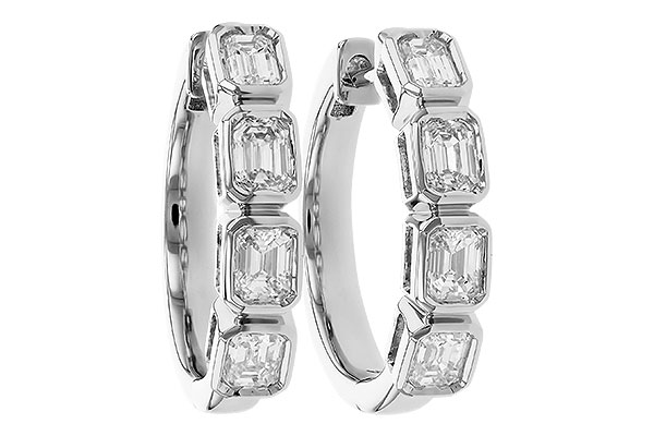 K274-15004: EARRINGS 1.10 TW EMERALD CUTS