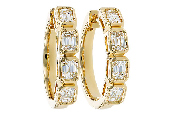 K274-15004: EARRINGS 1.10 TW EMERALD CUTS