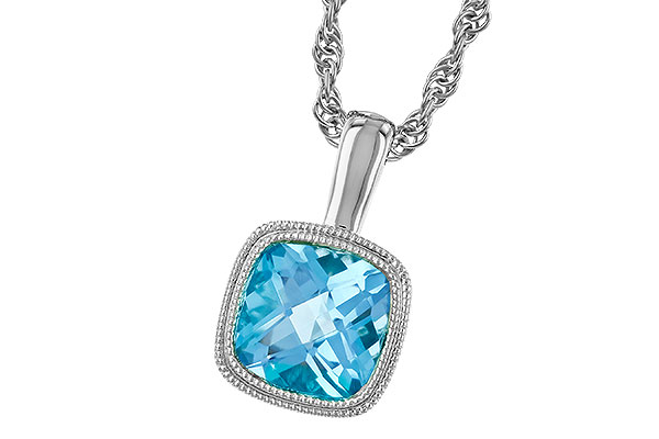 K274-15086: NECKLACE 1.10 CT BLUE TOPAZ