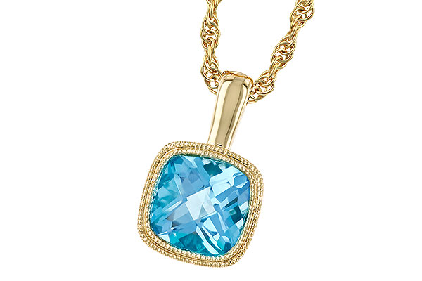 K274-15086: NECKLACE 1.10 CT BLUE TOPAZ