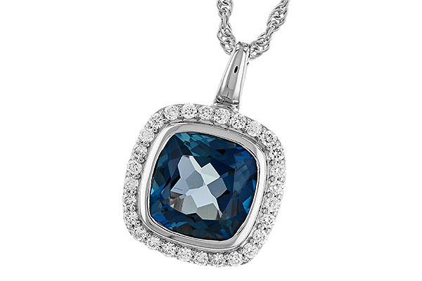 K274-15941: NECK 3.85 LONDON BLUE TOPAZ 4.15 TGW (9MM LBT)