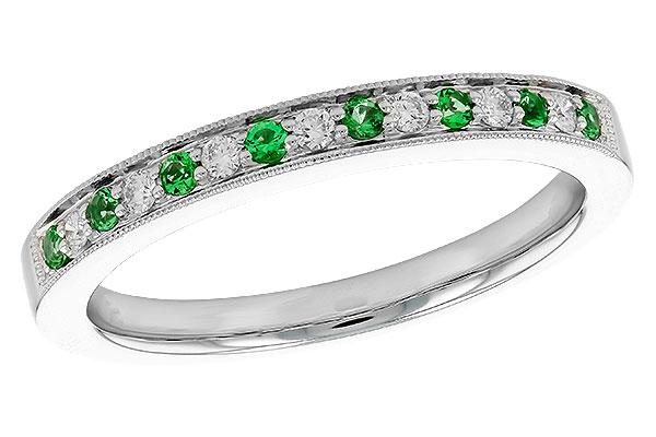 K274-17813: LDS WED RG .07 EMERALD .16 TGW