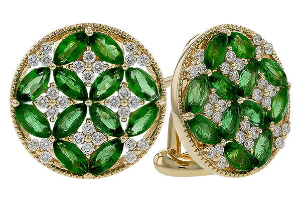 K275-03195: EARRINGS 1.66 TW EMERALD 1.96 TGW