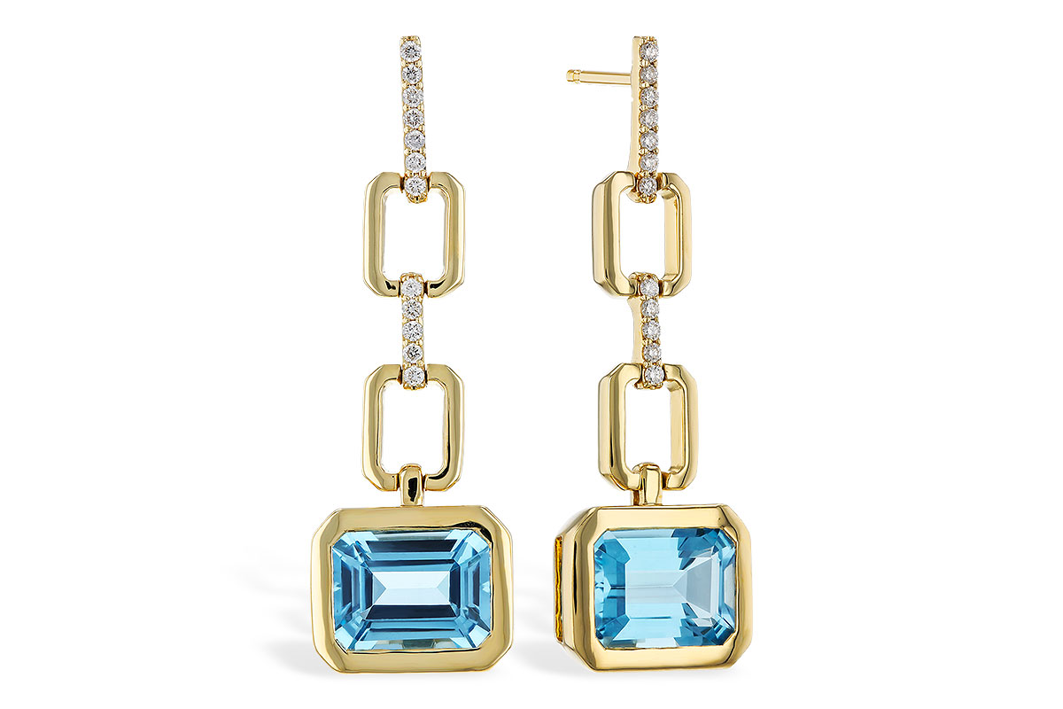 K275-05013: EARRINGS 3.20 BLUE TOPAZ 3.32 TGW (8x6MM BT)