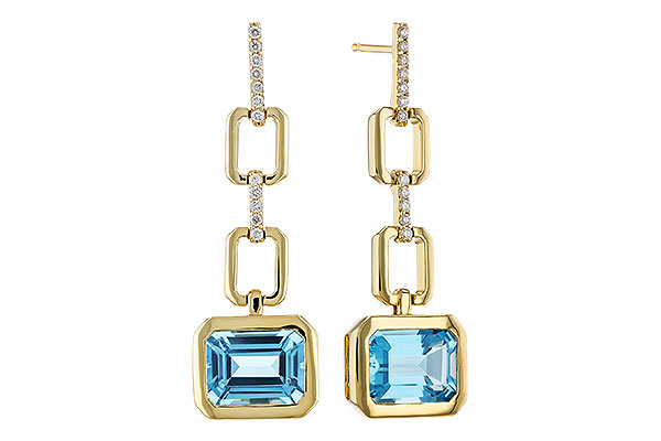 K275-05013: EARRINGS 3.20 BLUE TOPAZ 3.32 TGW (8x6MM BT)