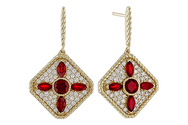 K275-05022: EARRINGS .99 TW RUBY 1.42 TGW