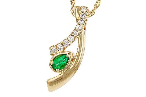 K275-05922: NECKLACE .17 EMERALD .34 TGW (5x3 EMER)