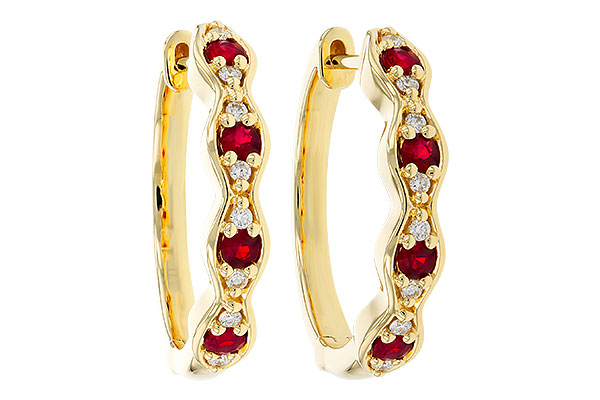 K275-08650: EARRINGS .28 TW RUBY .34 TGW