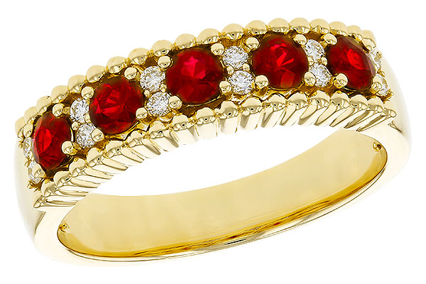 K275-08704: LDS WED RG .60 TW RUBY .72 TGW