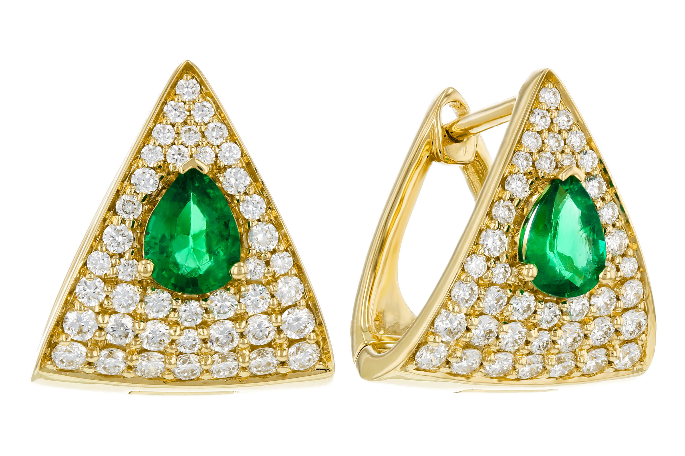 K275-93268: EARRINGS .45 TW EMERALD 1.00 TGW (5x4MM EM)
