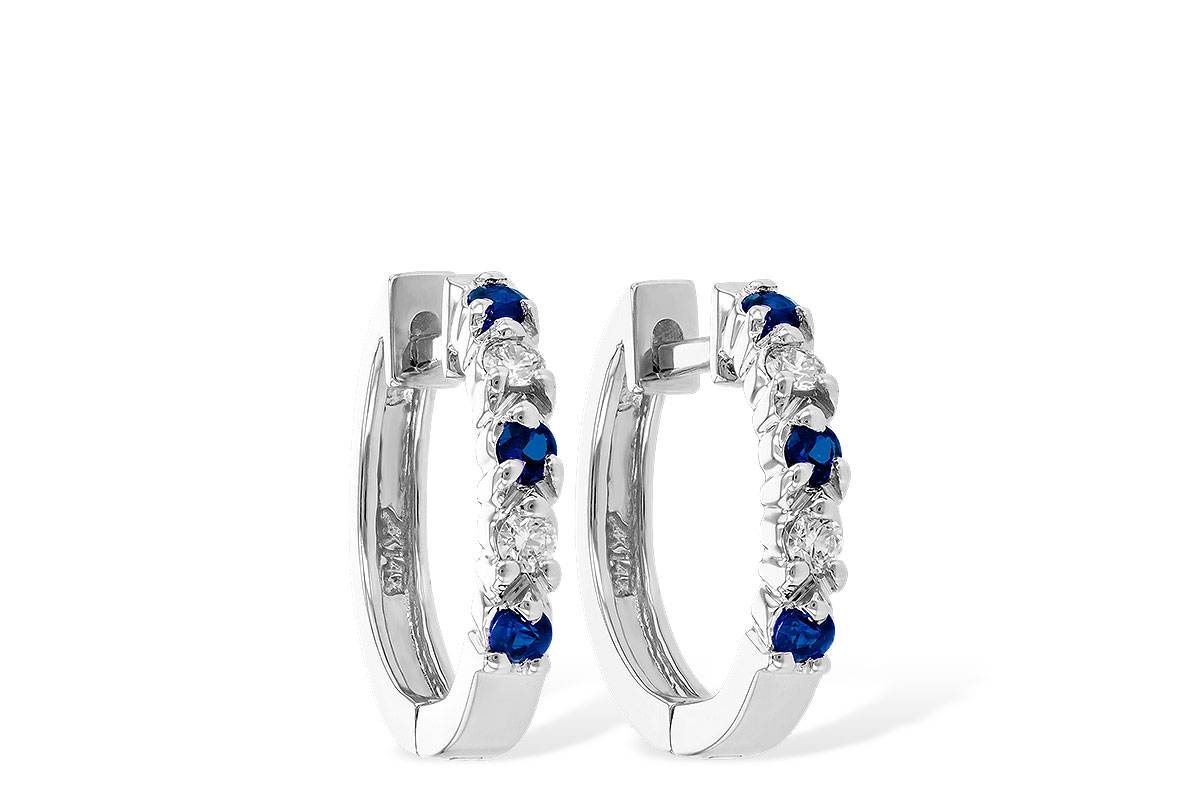 L001-39568: EARRINGS .17 SAPP .26 TGW