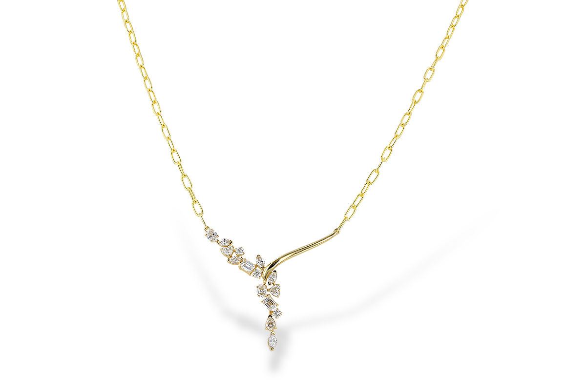 L274-15950: NECKLACE 1.22 TW FANCY CUT DIAMONDS (18")