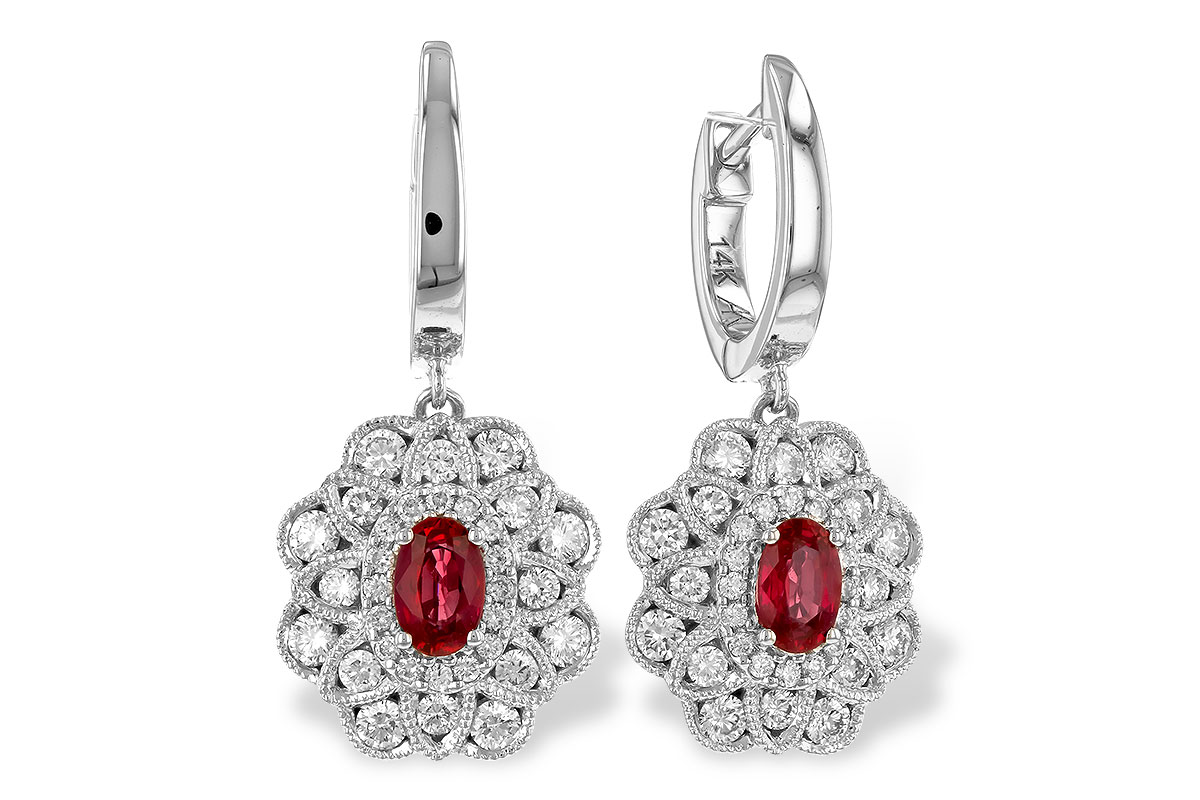 L274-16850: EARR .56 TW RUBY 1.30 TGW (5x3MM RUBY)