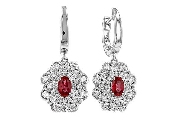 L274-16850: EARR .56 TW RUBY 1.30 TGW (5x3MM RUBY)