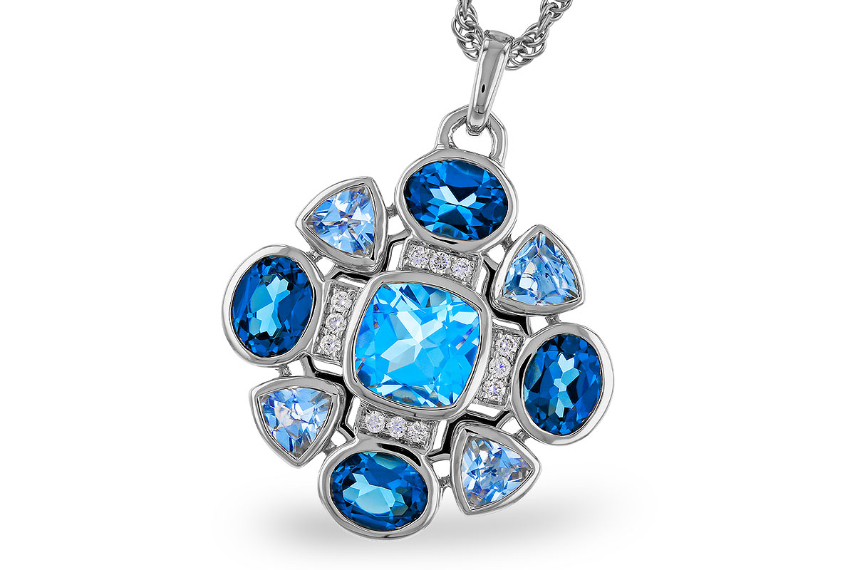 L275-03186: NECKLACE 3.19 TW BLUE TOPAZ 3.25 TGW