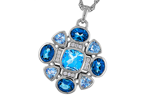 L275-03186: NECKLACE 3.19 TW BLUE TOPAZ 3.25 TGW