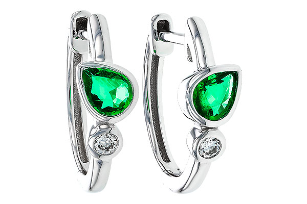 L275-05086: EARRINGS .38 TW EMERALD .44 TGW