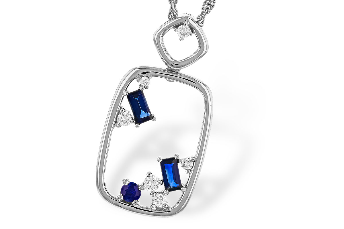 L275-05950: NECKLACE .35 TW SAPPHIRE .46 TGW