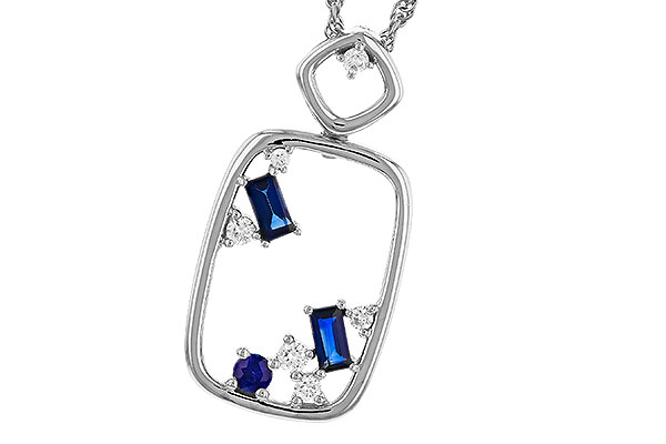 L275-05950: NECKLACE .35 TW SAPPHIRE .46 TGW