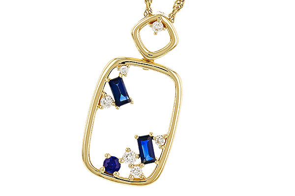 L275-05950: NECKLACE .35 TW SAPPHIRE .46 TGW