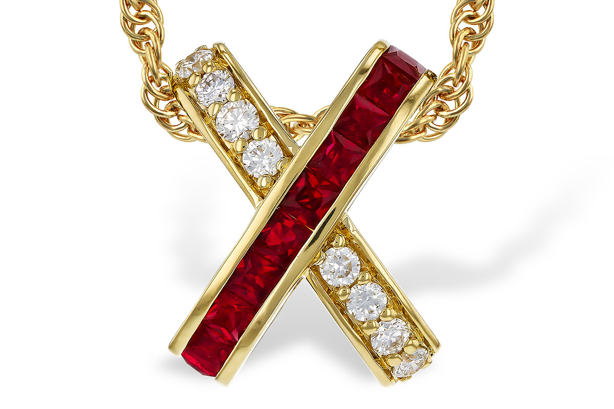 L275-08659: NECKLACE .53 TW RUBY .70 TGW