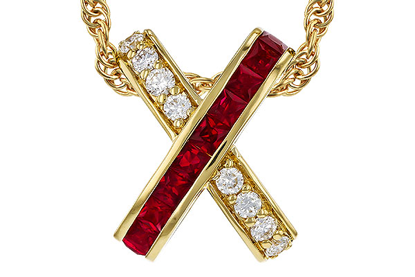L275-08659: NECKLACE .53 TW RUBY .70 TGW