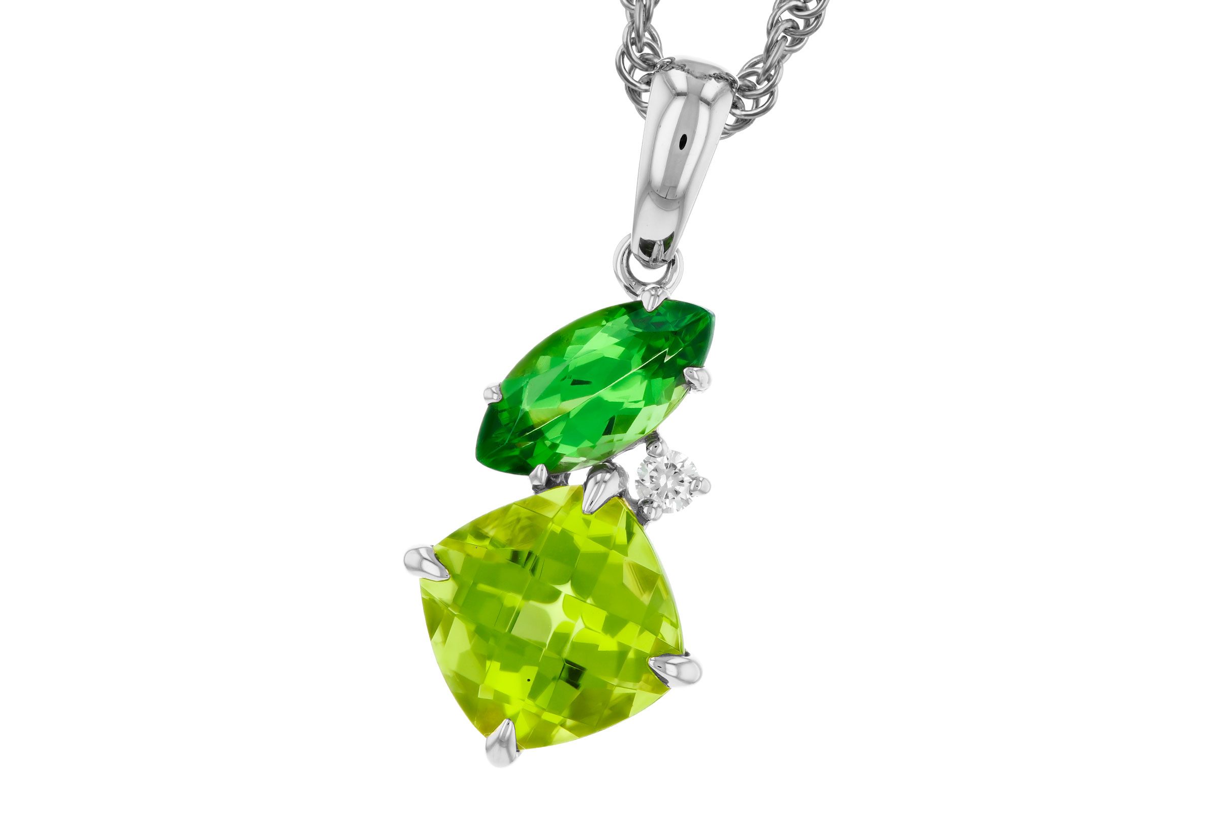 L275-94113: NECKLACE 1.97 TW SEMI-PREC (PER,TSAV) 2.00 TGW