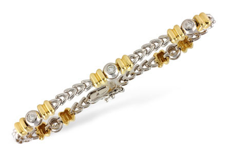 M000-46868: BRACELET WG LINKS & YG BARS .45 TW