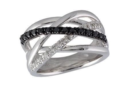 M185-96822: LDS WED RG .25 BLK DIAS .41 TW