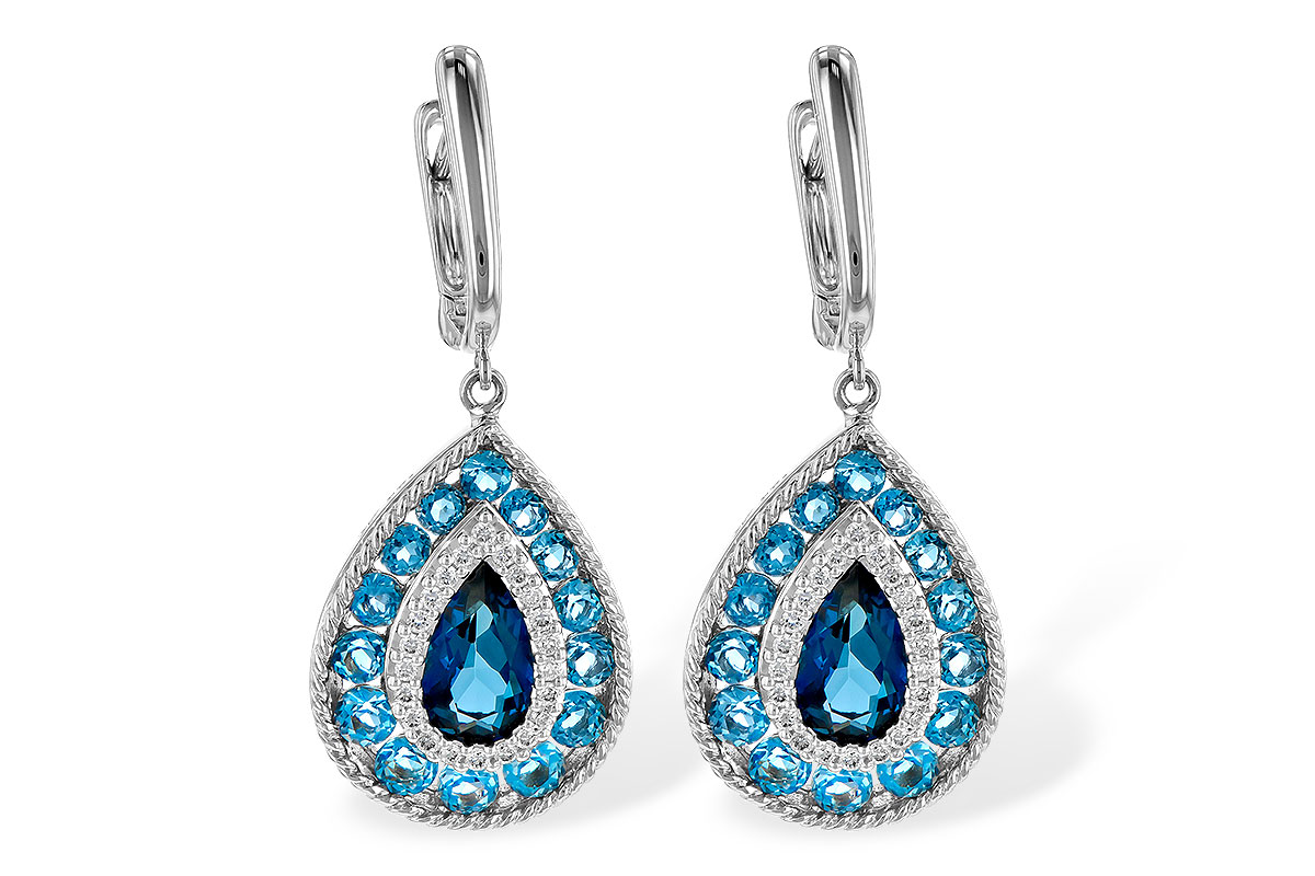 M190-49613: EARR 3.15 TW BLUE TOPAZ 3.32 TGW