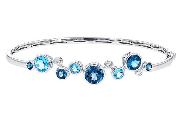 M274-09577: BANGLE 3.95 TW BLUE TOPAZ 4.06 TGW