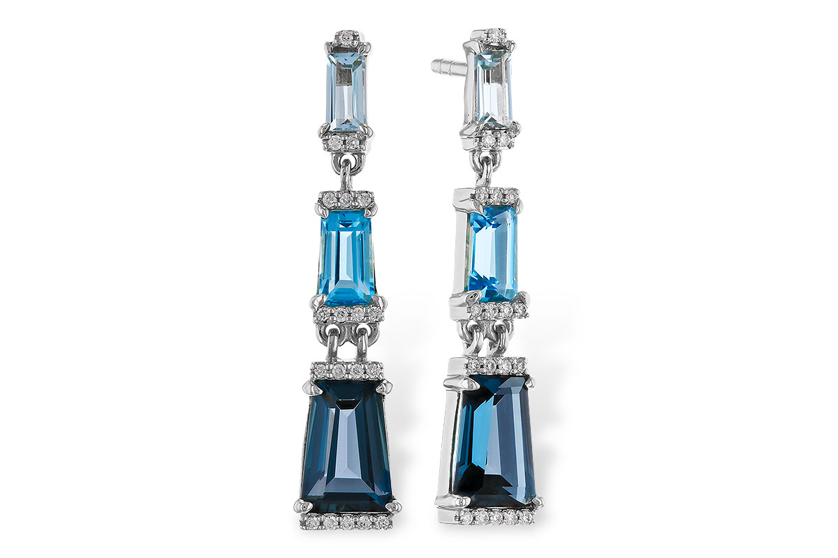 M275-04122: EARRINGS 2.55 BLUE TOPAZ 2.62 TGW