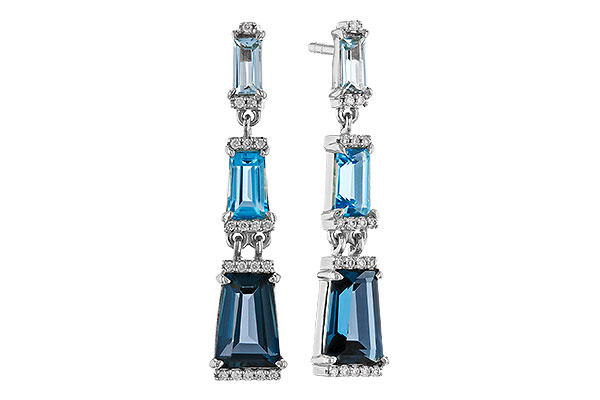 M275-04122: EARRINGS 2.55 BLUE TOPAZ 2.62 TGW