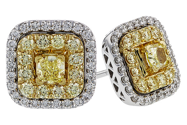 M275-04140: EARR .46 TW FANCY YELLOW DIAS 1.30 TW
