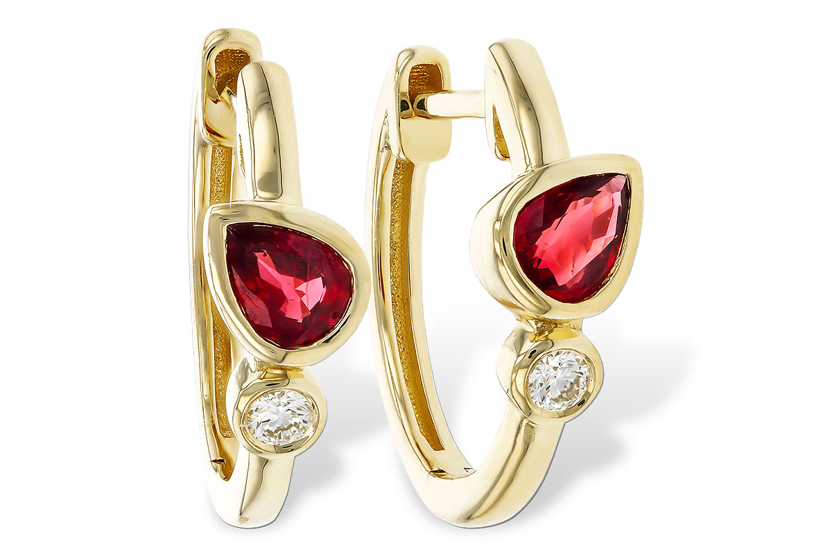M275-05086: EARRINGS .48 RUBY .54 TGW