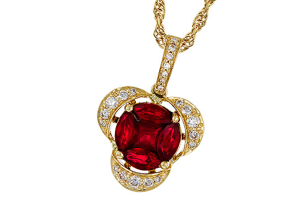 M275-05968: NECKLACE .86 TW RUBY 1.00 TGW