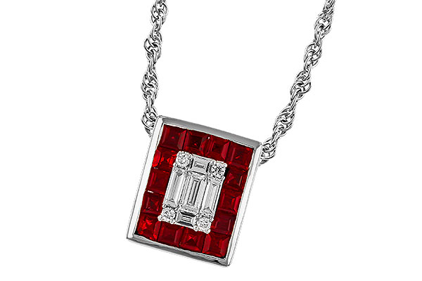 M275-07777: NECKLACE .82 RUBY TW 1.00 TGW