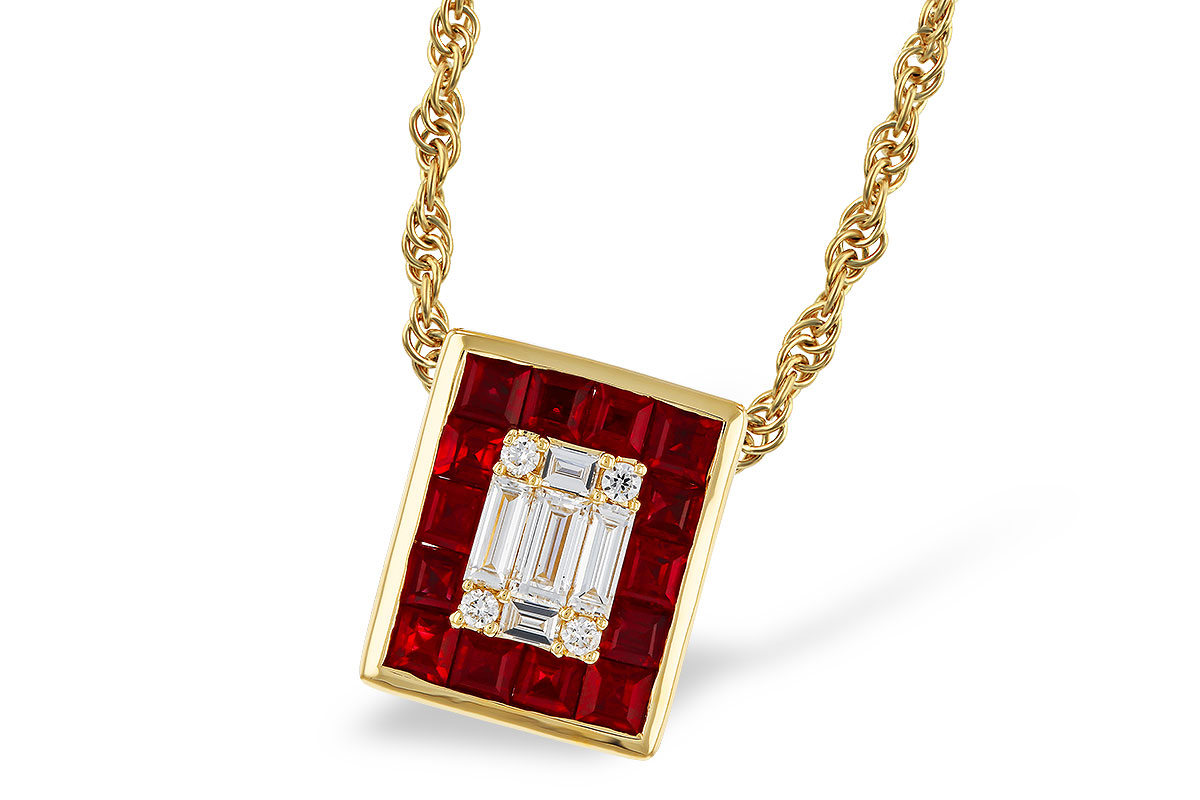 M275-07777: NECKLACE .82 RUBY TW 1.00 TGW