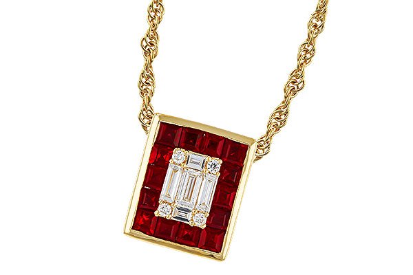 M275-07777: NECKLACE .82 RUBY TW 1.00 TGW