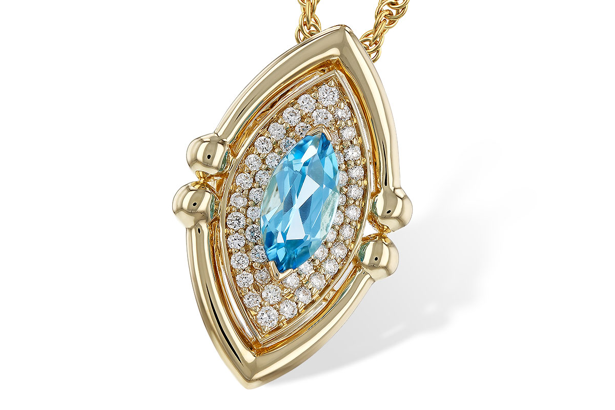 M275-08659: NECKLACE .54 BLUE TOPAZ .70 TGW (8x4MM BT)