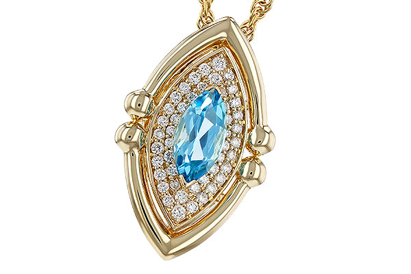 M275-08659: NECKLACE .54 BLUE TOPAZ .70 TGW (8x4MM BT)