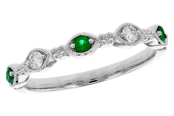 M275-91440: LDS WED RG .10 TW EMERALD .19 TGW