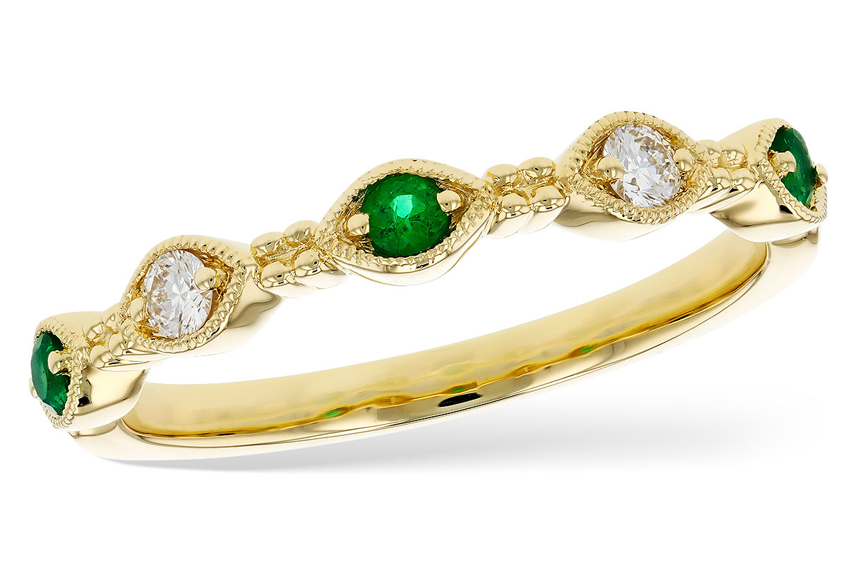 M275-91440: LDS WED RG .10 TW EMERALD .19 TGW