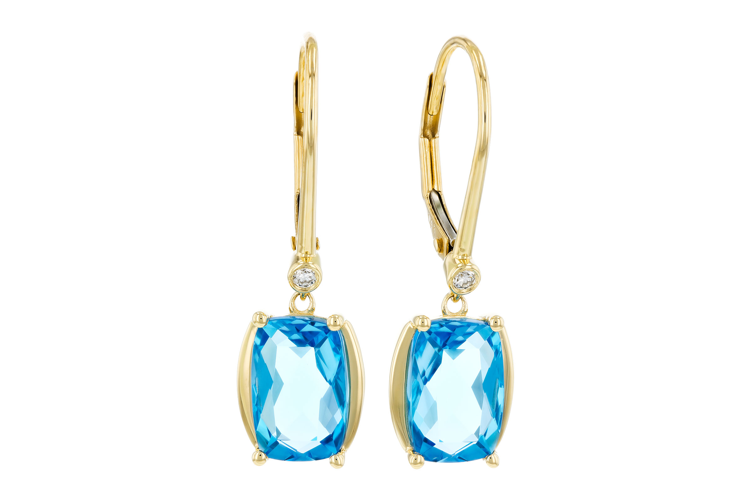M275-93204: EARRINGS 3.82 TW BLUE TOPAZ 3.85 TGW (9x6MM BT)
